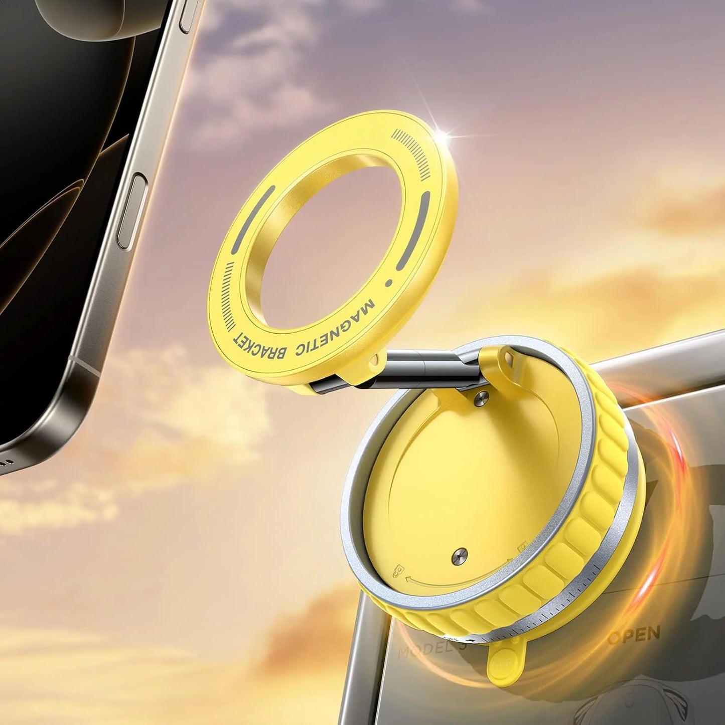 Vacuum magnetic phone holder